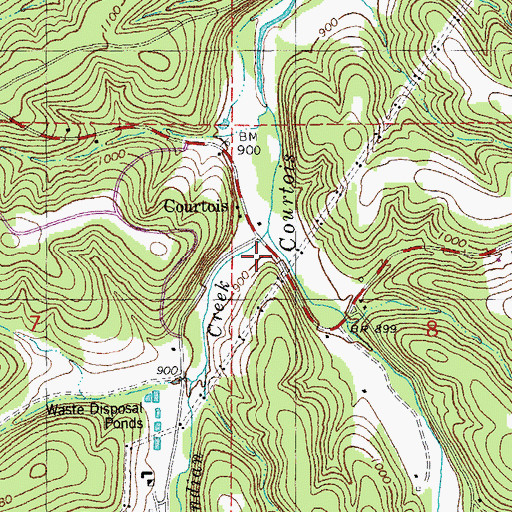 Topographic Map of Pleasant Point School (historical), MO