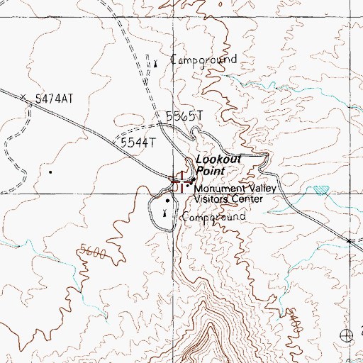 Topographic Map of Lookout Point, AZ