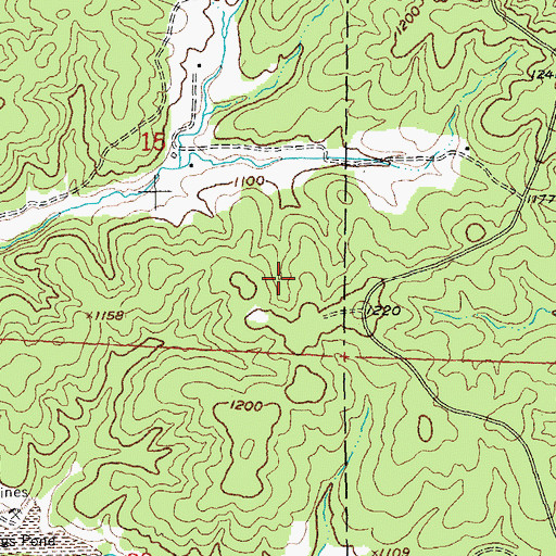 Topographic Map of Tarkey Lead Diggings, MO