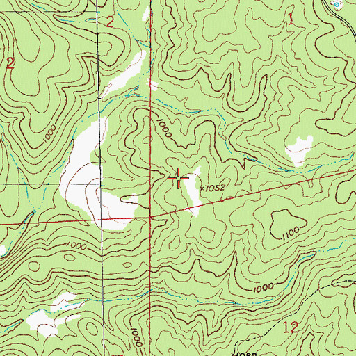 Topographic Map of Montgomery Lead Diggings, MO