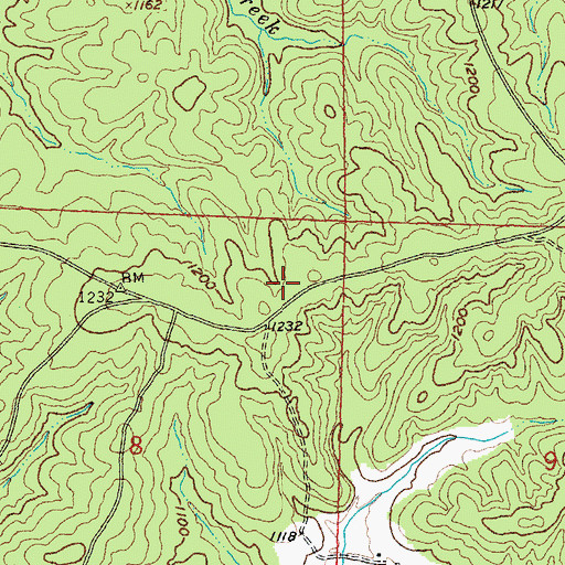Topographic Map of Grave-Yard Lead Diggings, MO