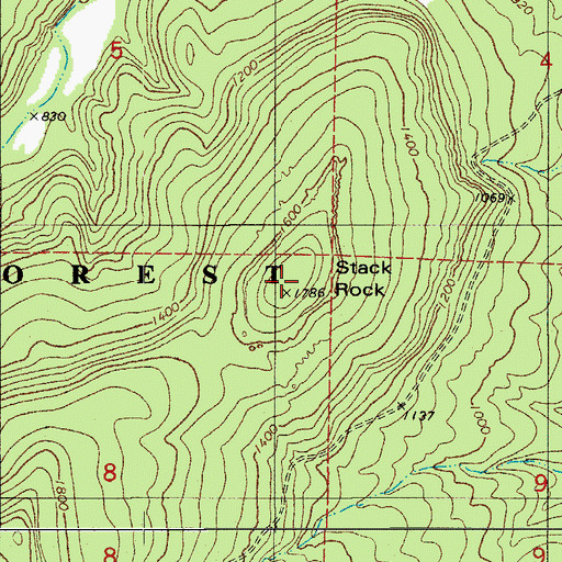 Topographic Map of Stack Rock, AR