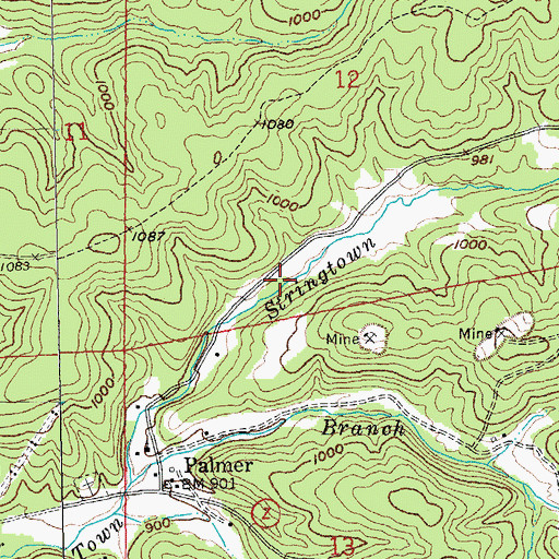 Topographic Map of Bit Lead Diggings, MO