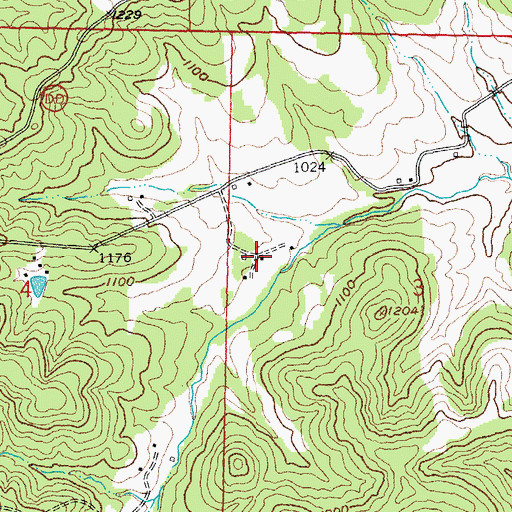 Topographic Map of Horton Town, MO