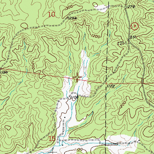 Topographic Map of Pine City School (historical), MO