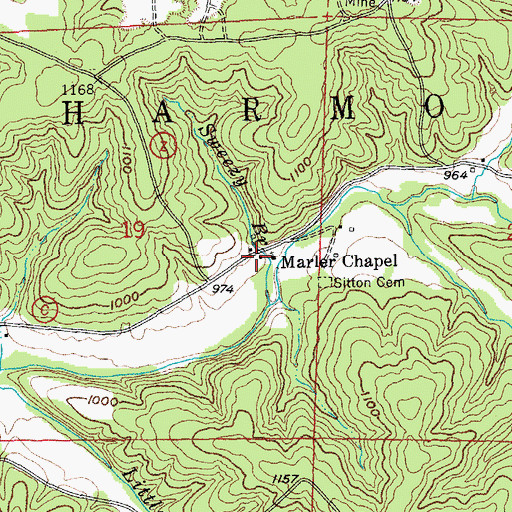 Topographic Map of Sitton School (historical), MO