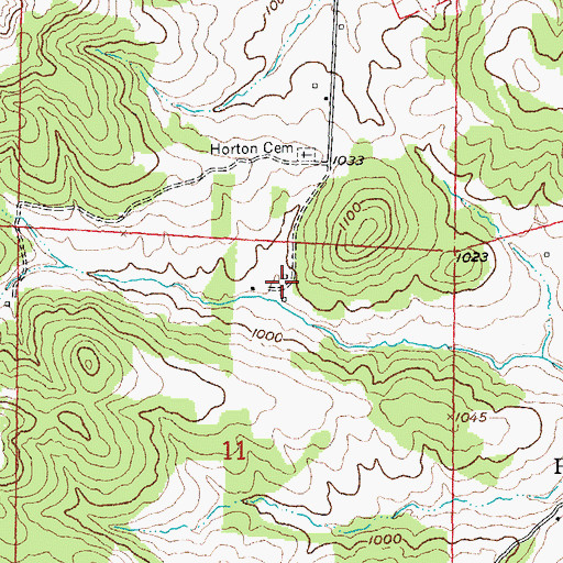 Topographic Map of Horton School (historical), MO
