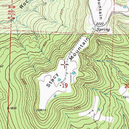 Topographic Map of Stacy Mountain, AR
