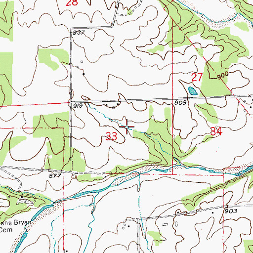 Topographic Map of Nicholson Iron Bank, MO