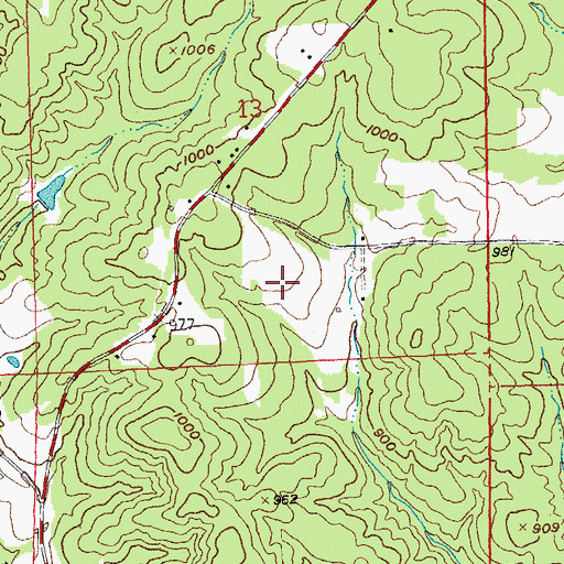 Topographic Map of Farquaher Lead Diggings, MO