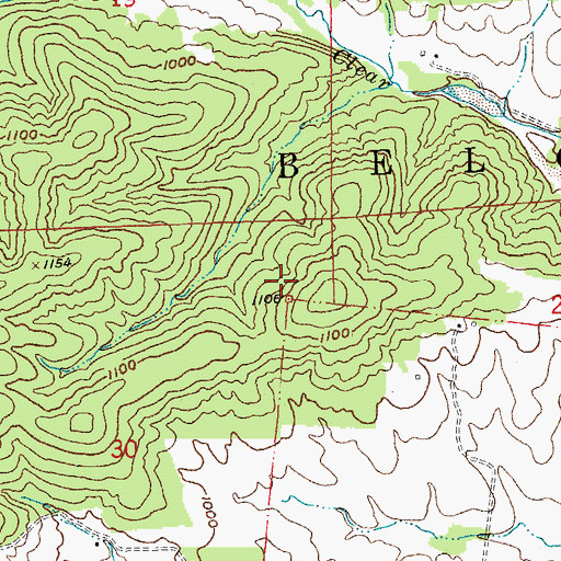 Topographic Map of Deslodge Land, MO