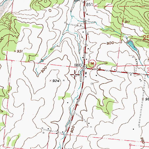 Topographic Map of Sloan School (historical), MO