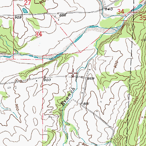 Topographic Map of Breckenridge School (historical), MO
