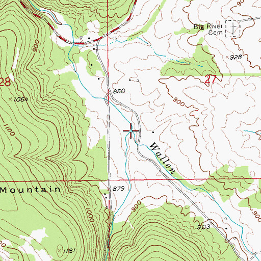 Topographic Map of Hughes Creek, MO