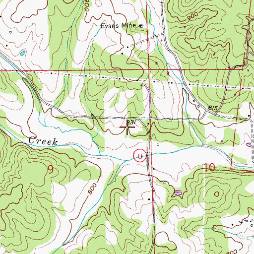 Topographic Map of Eaton Iron Bank, MO