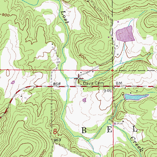 Topographic Map of Alum Cave Methodist Church (historical), MO