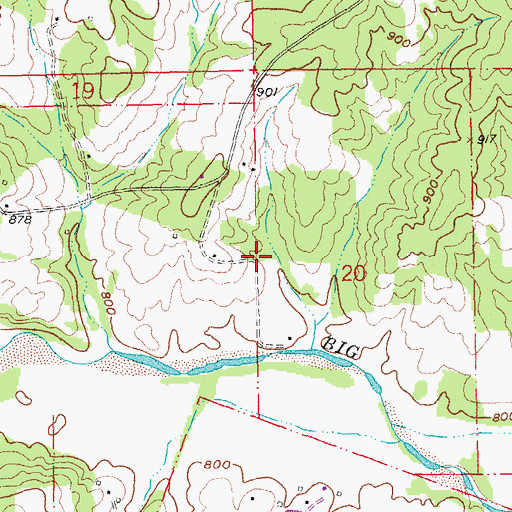 Topographic Map of Hazel Glen School (historical), MO