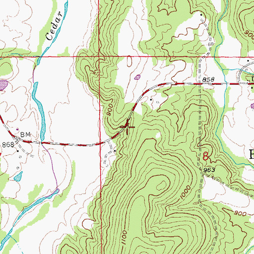 Topographic Map of Alum Cave School (historical), MO