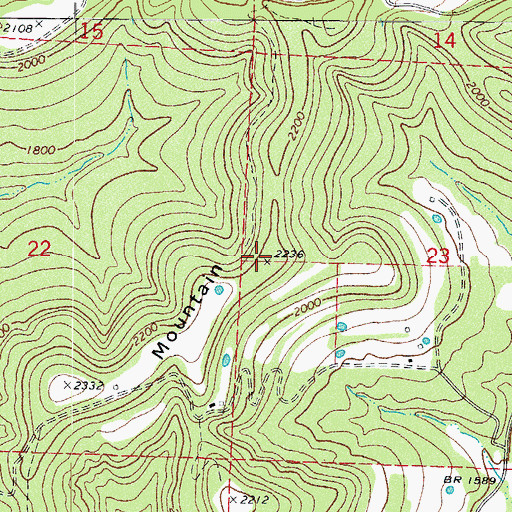 Topographic Map of Standley Mountain, AR