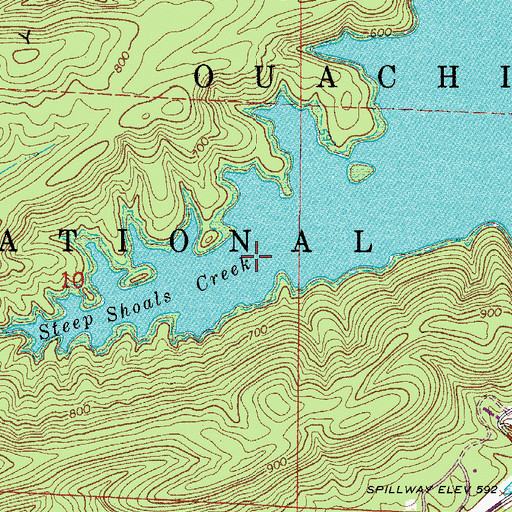 Topographic Map of Steep Shoals Creek, AR