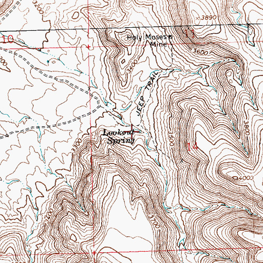 Topographic Map of Lookout Spring, AZ
