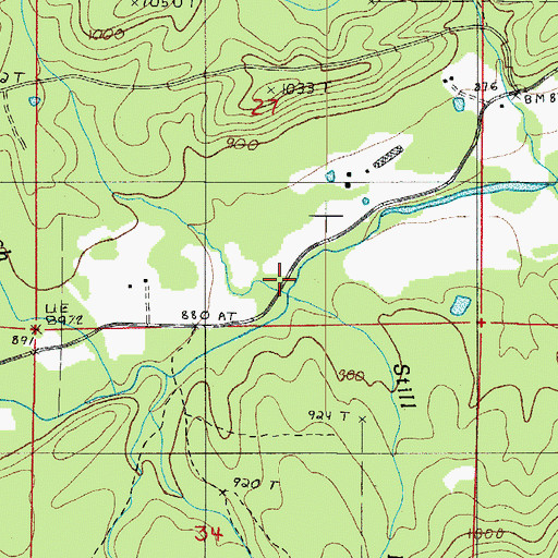 Topographic Map of Still Branch, AR