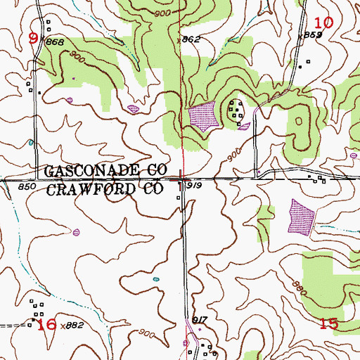 Topographic Map of Vieman (historical), MO