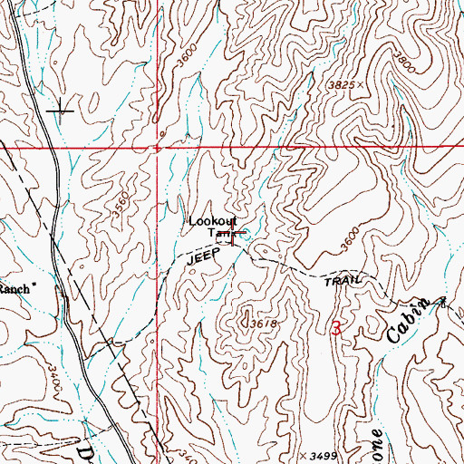 Topographic Map of Lookout Tank, AZ