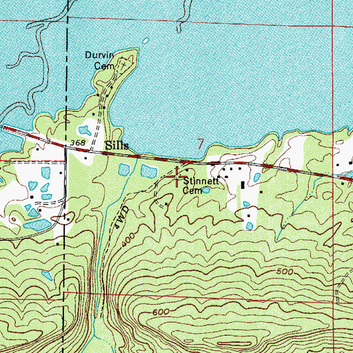 Topographic Map of Stinnett Cemetery, AR
