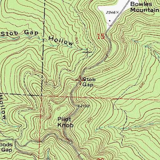 Topographic Map of Stob Gap, AR