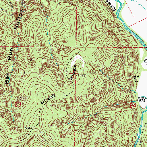 Topographic Map of Stone Ridge, AR