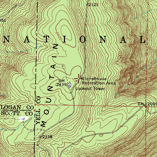 Topographic Map of Stonehouse Recreation Area, AR