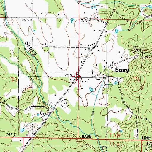 Topographic Map of Story, AR