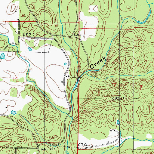 Topographic Map of Story Creek, AR