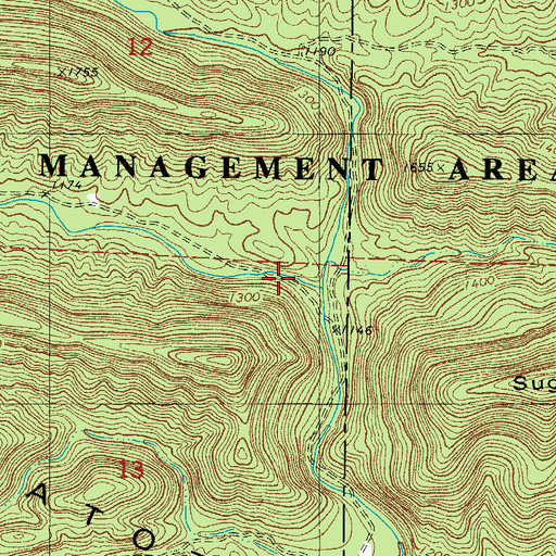 Topographic Map of Straight Creek, AR
