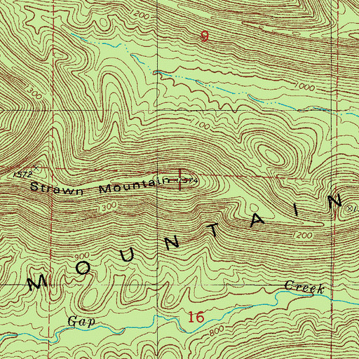 Topographic Map of Strawn Mountain, AR