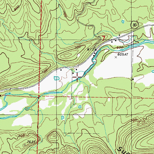 Topographic Map of Suck Hollow, AR