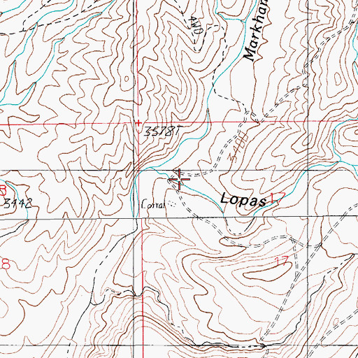 Topographic Map of Lopas Canyon, AZ