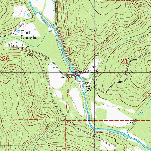 Topographic Map of Sugar Creek, AR