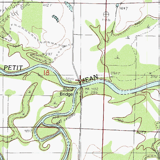 Topographic Map of Sugar Creek, AR