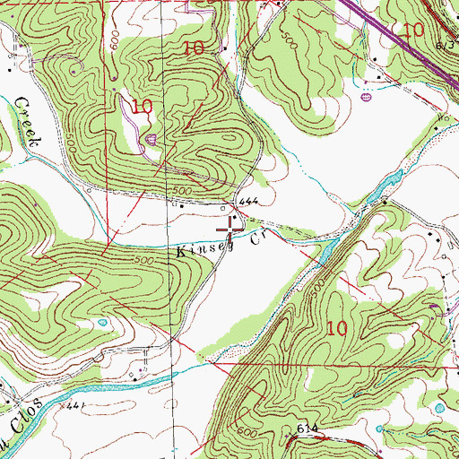 Topographic Map of Corn Hollow, MO
