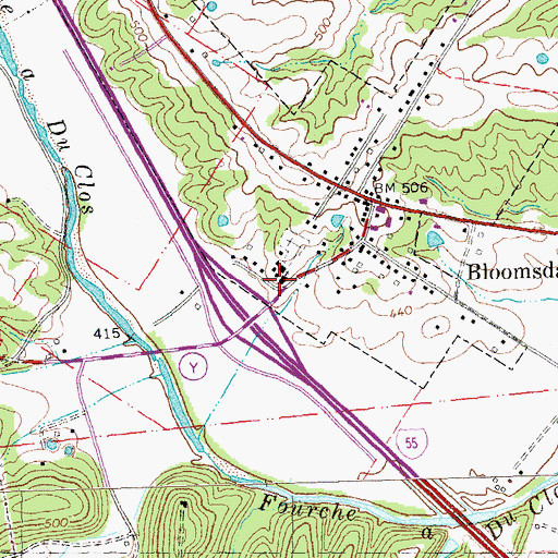 Topographic Map of Saint Philomenas Catholic Church, MO