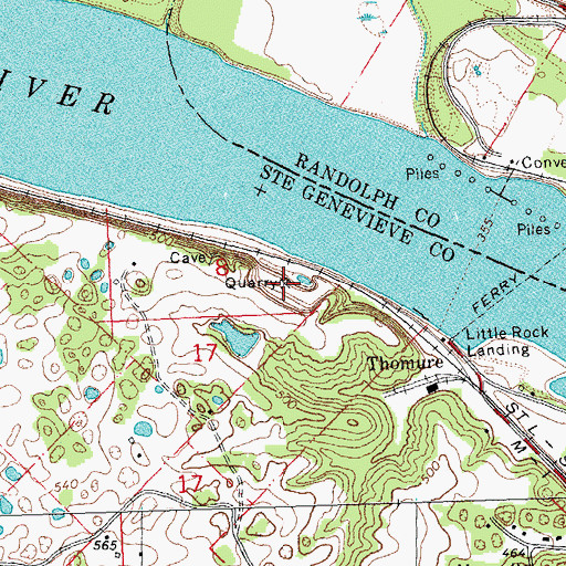 Topographic Map of Government Limestone Quarry, MO