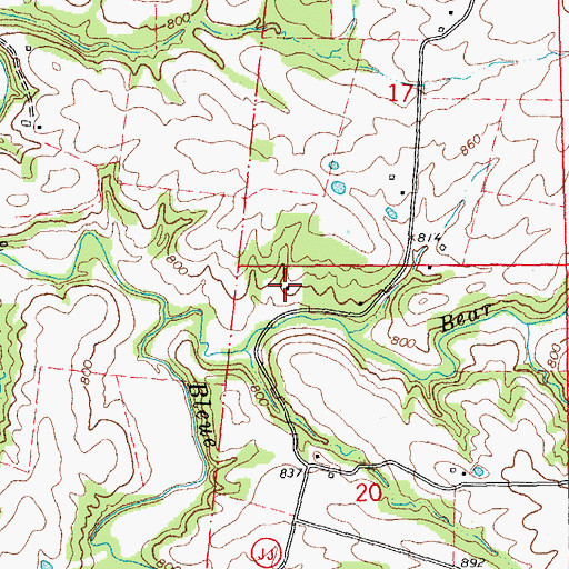 Topographic Map of Turley School (historical), MO