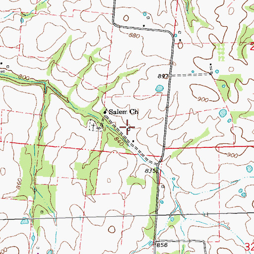 Topographic Map of Salem School (historical), MO