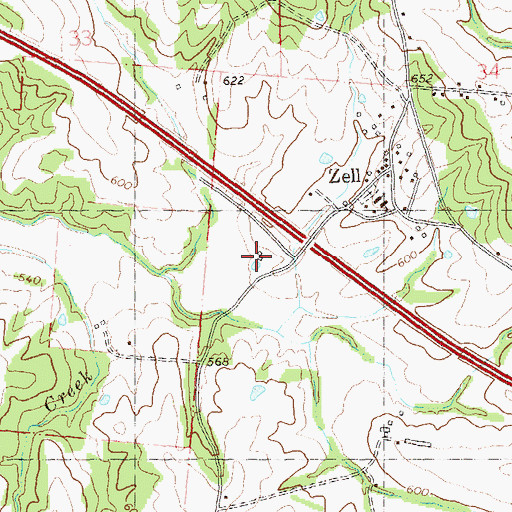 Topographic Map of Red Hill School (historical), MO