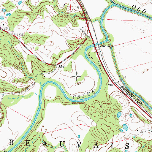 Topographic Map of Las Salinas (historical), MO
