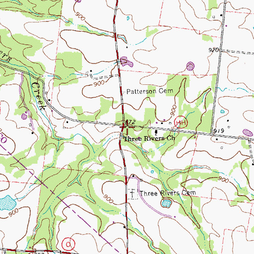 Topographic Map of Tayler School (historical), MO