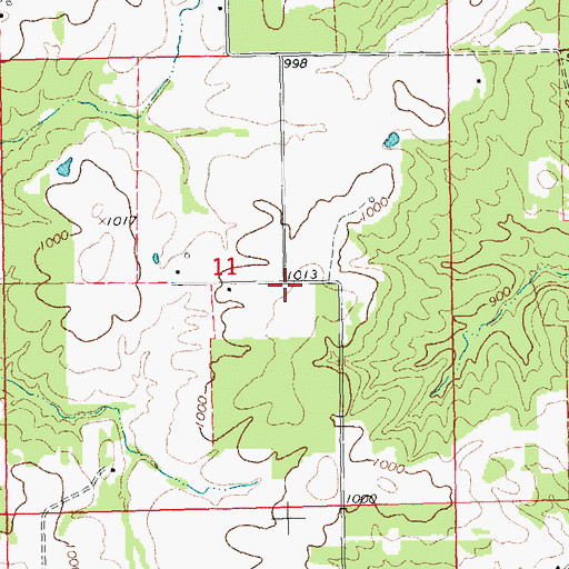 Topographic Map of Burks School (historical), MO