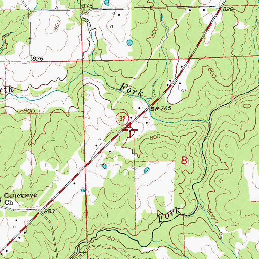Topographic Map of Jonca School (historical), MO